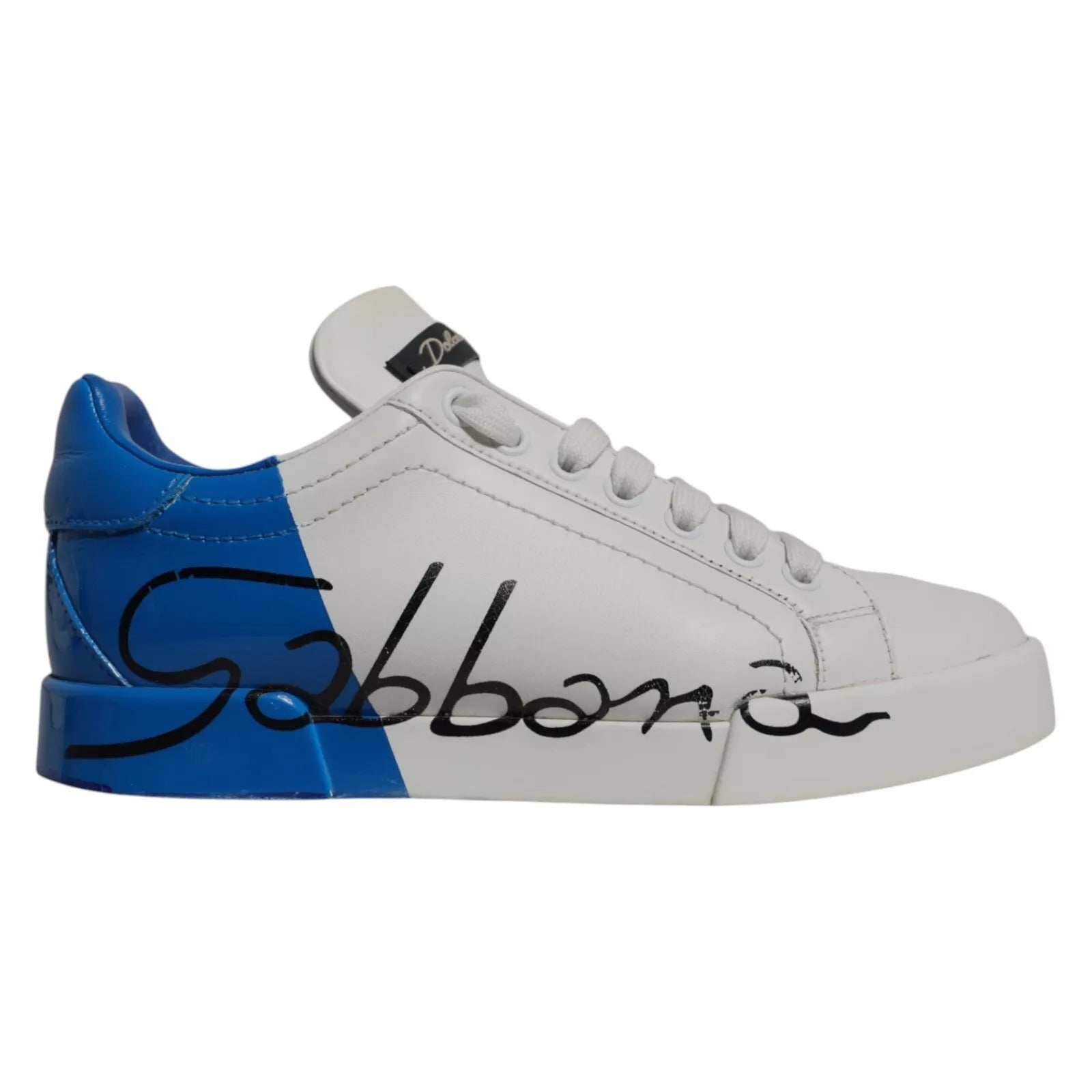 Baskets Portofino blanches et bleues Dolce &amp; Gabbana avec logo
