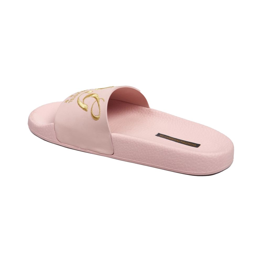 Sandale en cuir rose Dolce &amp; Gabbana
