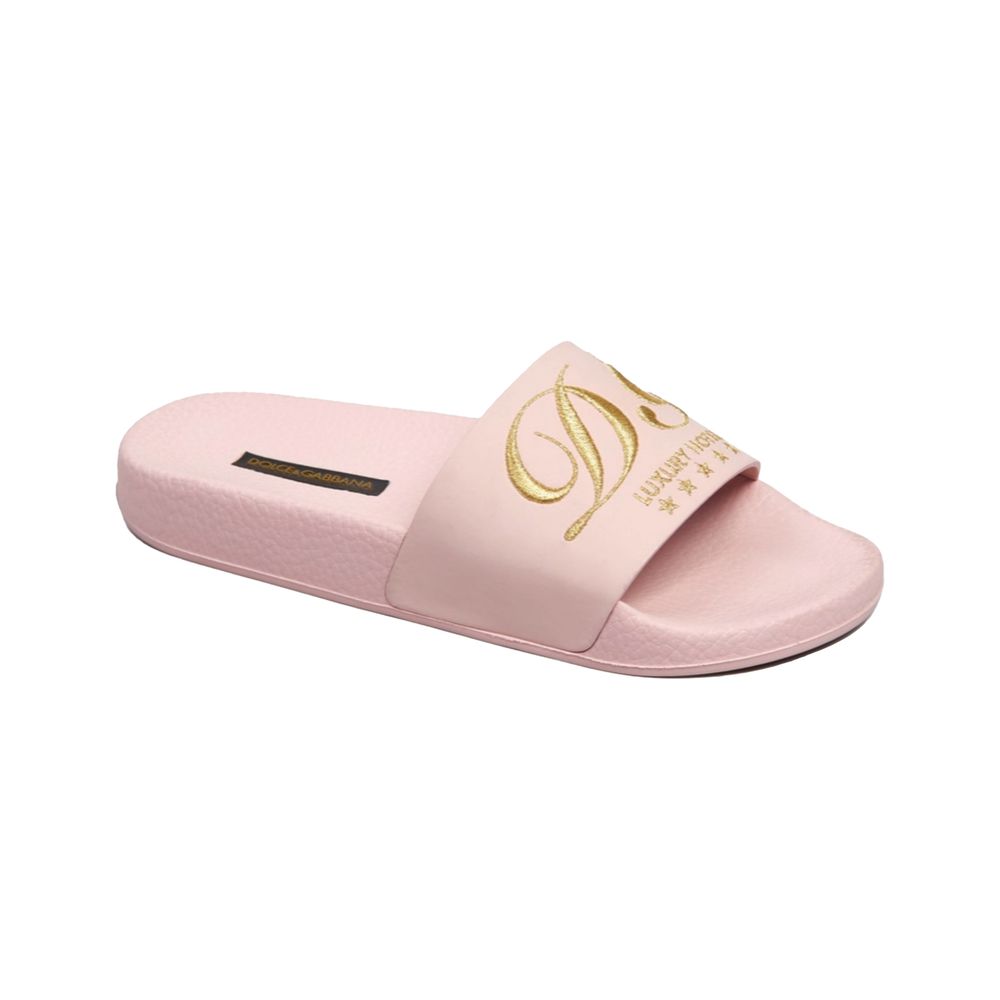 Sandale en cuir rose Dolce &amp; Gabbana