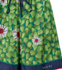 Short en soie imprimé fleurs vertes Gucci