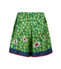 Short en soie imprimé fleurs vertes Gucci