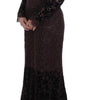 Dolce & Gabbana Purple Floral Lace Ricamo Maxi Dress