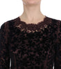 Dolce & Gabbana Purple Floral Lace Ricamo Maxi Dress