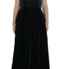 Dolce & Gabbana Green Velvet Crystal Long Maxi Dress