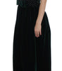 Dolce & Gabbana Green Velvet Crystal Long Maxi Dress