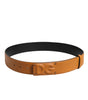 Dolce & Gabbana Brown Leather Buckle DG Logo Embossed Belt
