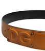 Dolce & Gabbana Brown Leather Buckle DG Logo Embossed Belt