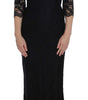 Dolce & Gabbana Black Floral Lace Long Ball Maxi Dress