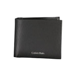 Portefeuille élégant en cuir noir Calvin Klein avec blocage RFID
