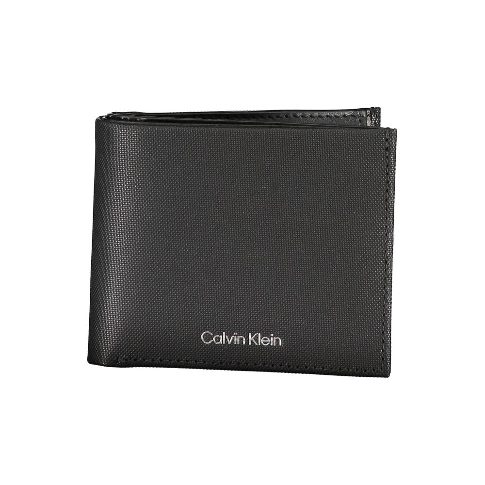 Portefeuille élégant en cuir noir Calvin Klein avec blocage RFID