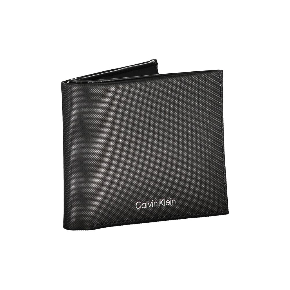 Portefeuille élégant en cuir noir Calvin Klein avec blocage RFID
