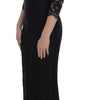 Dolce & Gabbana Black Floral Lace Long Ball Maxi Dress