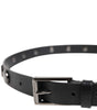 Dolce & Gabbana Black Luxury Leather DG Studs Buckle Belt