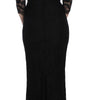 Dolce & Gabbana Black Floral Lace Long Ball Maxi Dress