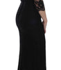 Dolce & Gabbana Black Floral Lace Long Ball Maxi Dress