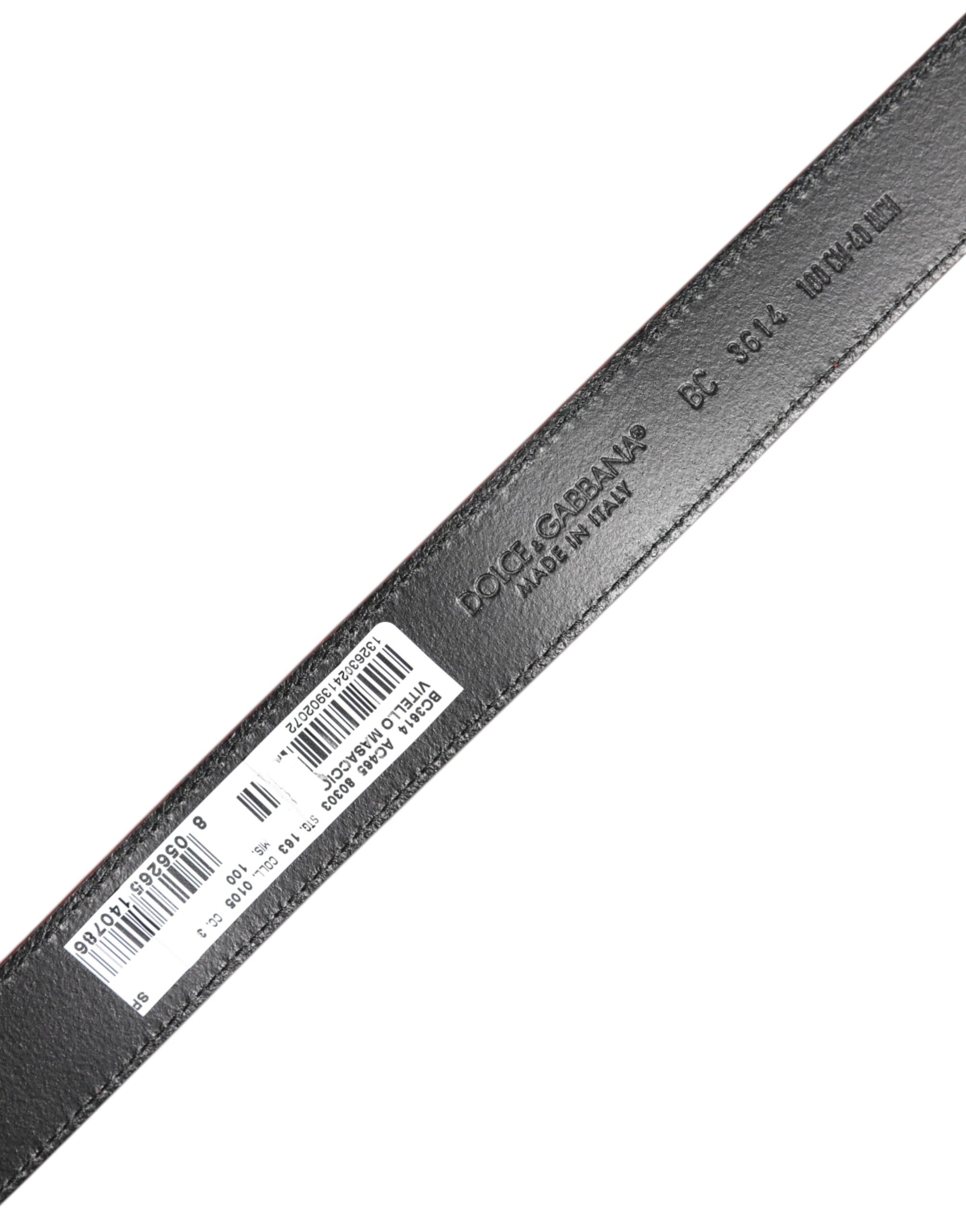 Dolce & Gabbana Red Leather Silver Tone Metal Buckle Belt