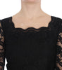 Dolce & Gabbana Black Floral Lace Long Ball Maxi Dress