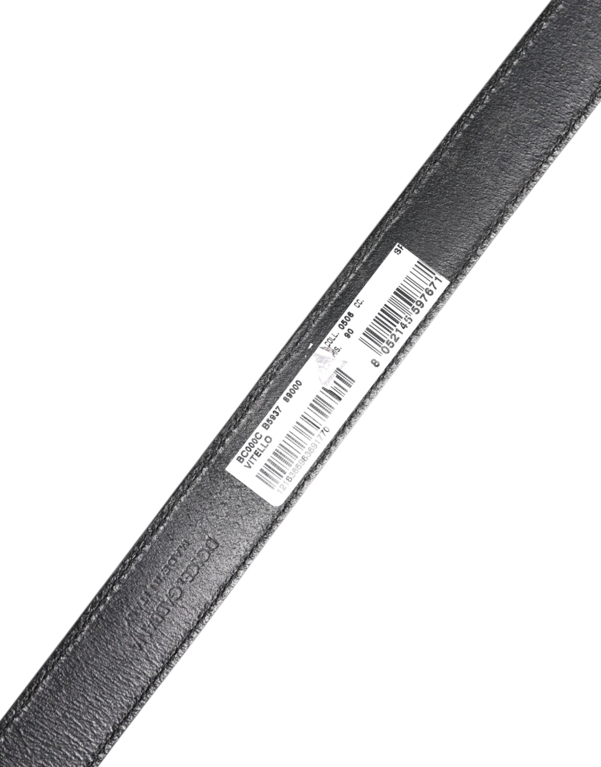 Dolce &amp; Gabbana Black Classic Calfskin Leather Buckle Belt