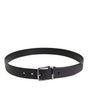 Dolce &amp; Gabbana Black Classic Calf Leather Silver Buckle Belt