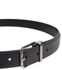 Dolce &amp; Gabbana Black Classic Calf Leather Silver Buckle Belt
