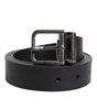 Ceinture classique en cuir noir Dolce & Gabbana avec boucle en métal