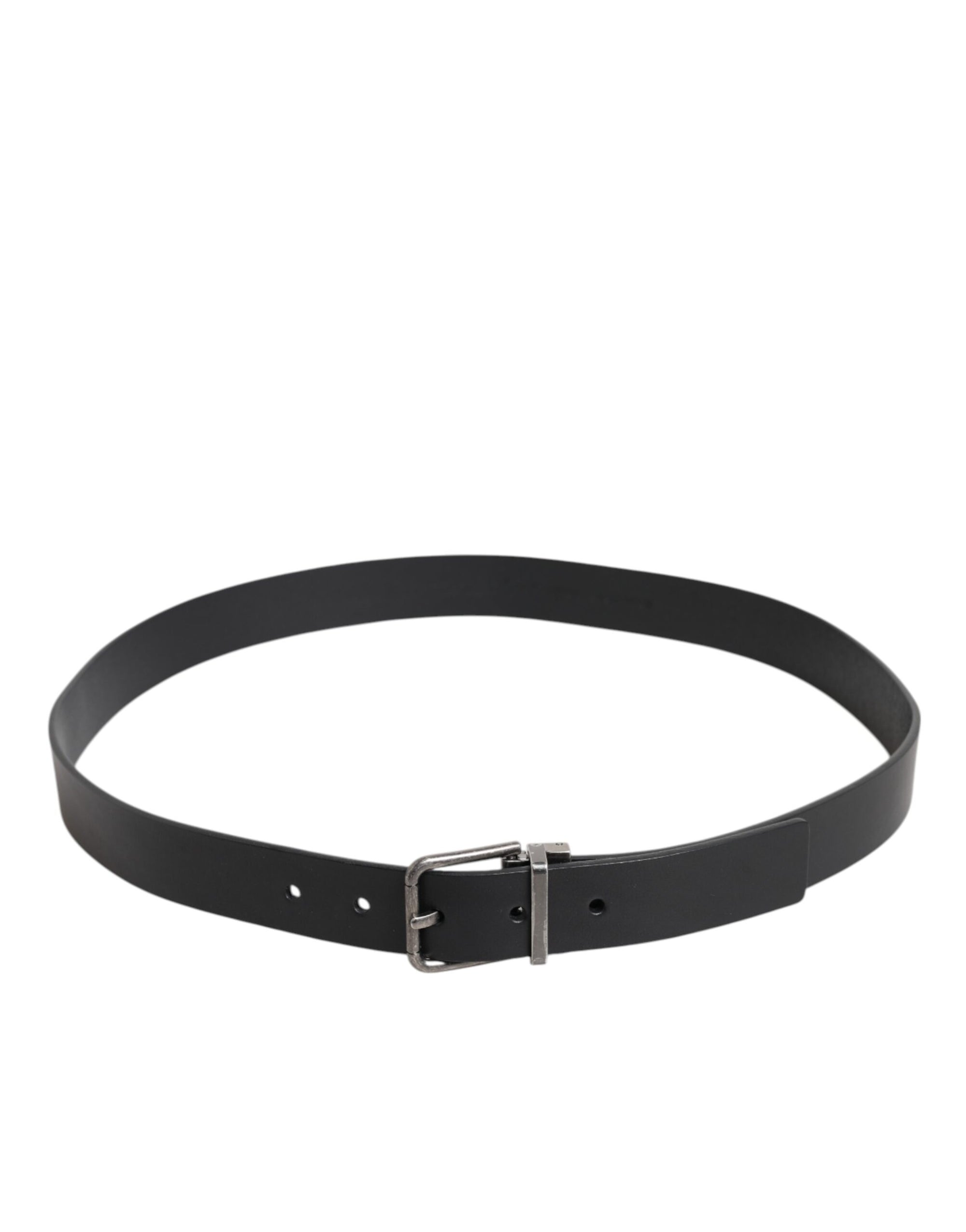 Ceinture classique en cuir noir Dolce & Gabbana avec boucle en métal