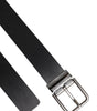 Ceinture classique en cuir noir Dolce & Gabbana avec boucle en métal