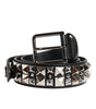 Ceinture Dolce & Gabbana en cuir de veau noir avec boucle argentée cloutée