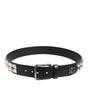 Ceinture Dolce & Gabbana en cuir de veau noir avec boucle argentée cloutée