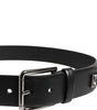Ceinture Dolce & Gabbana en cuir de veau noir avec boucle argentée cloutée