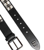 Ceinture Dolce & Gabbana en cuir de veau noir avec boucle argentée cloutée