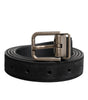 Dolce & Gabbana Black Calf Leather Classic Metal Buckle Belt