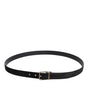 Dolce & Gabbana Black Calf Leather Classic Metal Buckle Belt