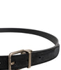 Dolce & Gabbana Black Calf Leather Classic Metal Buckle Belt
