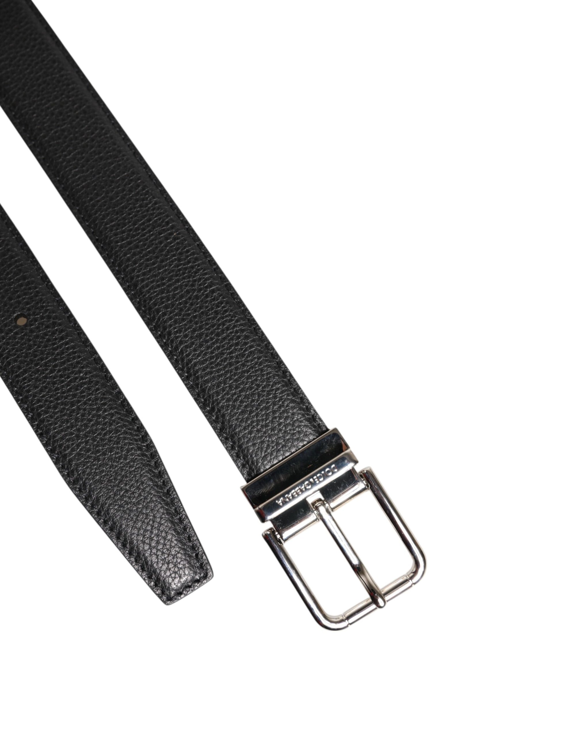 Ceinture classique à boucle métallique en cuir de veau noir Dolce &amp; Gabbana