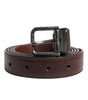 Ceinture classique en cuir de veau marron Dolce & Gabbana avec boucle en métal