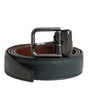 Ceinture classique en cuir vert Dolce & Gabbana avec boucle en métal