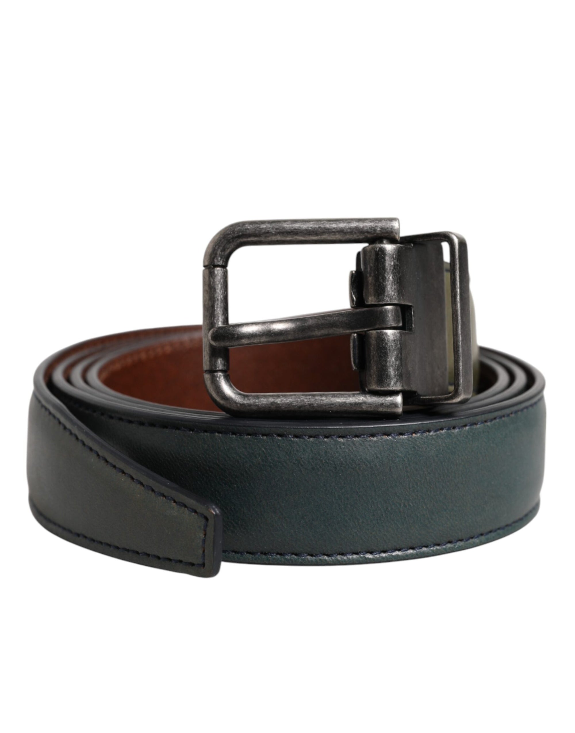 Ceinture classique en cuir vert Dolce & Gabbana avec boucle en métal