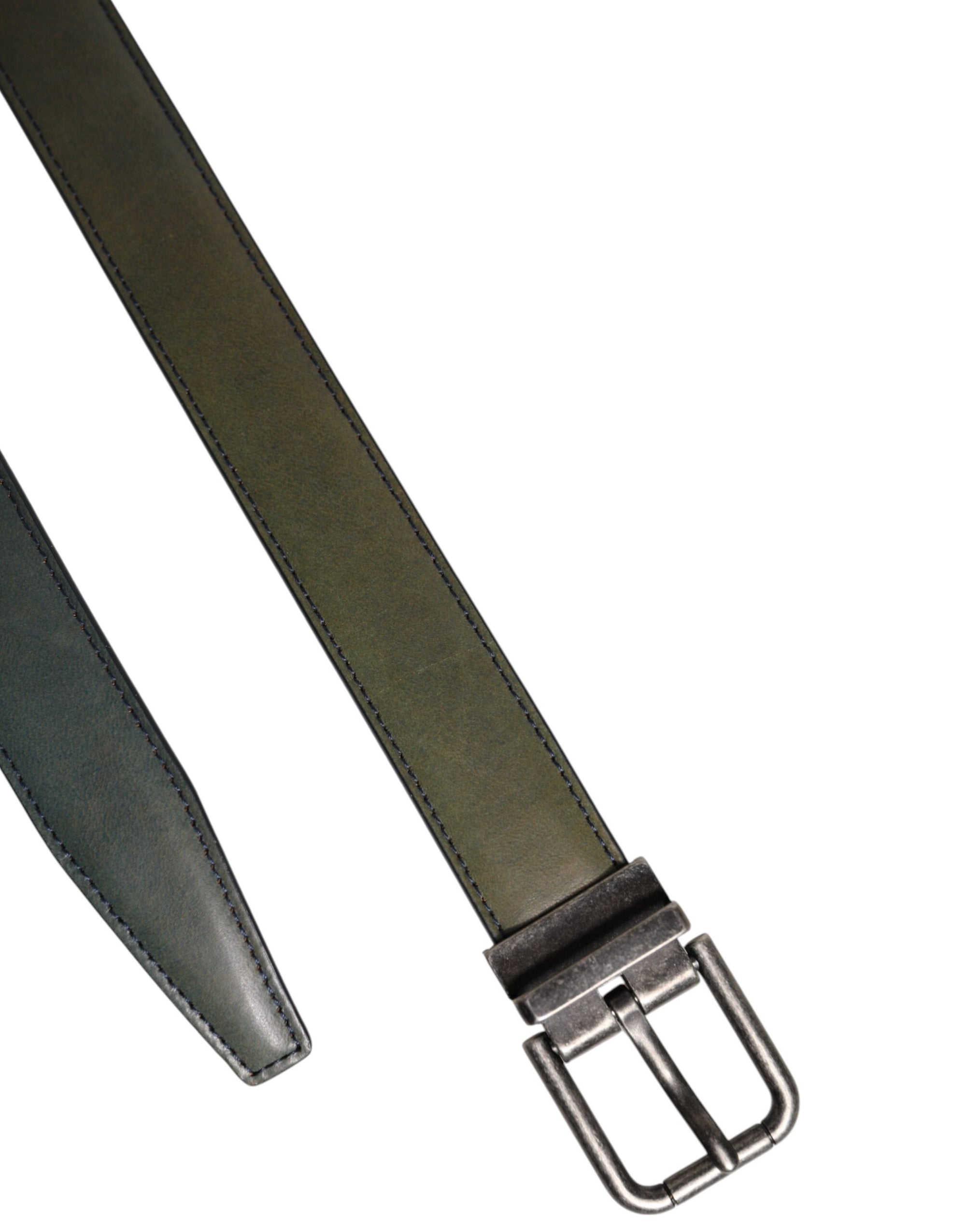 Ceinture classique en cuir vert Dolce & Gabbana avec boucle en métal