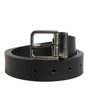 Ceinture classique en cuir noir Dolce & Gabbana avec boucle en métal