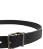 Ceinture classique en cuir noir Dolce & Gabbana avec boucle en métal