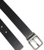 Ceinture classique en cuir noir Dolce & Gabbana avec boucle en métal