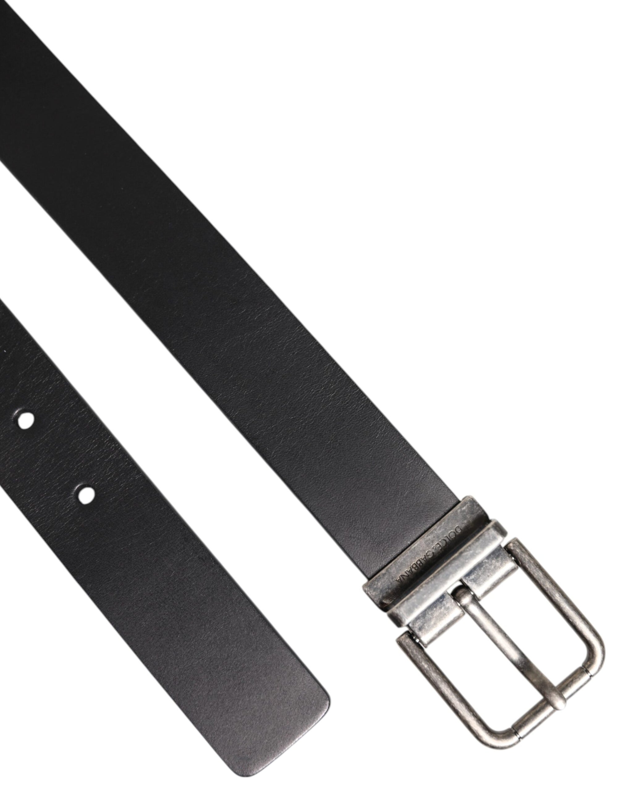 Ceinture classique en cuir noir Dolce & Gabbana avec boucle en métal