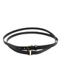 Dolce & Gabbana Black Double Strap Leather Gold Buckle Belt