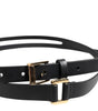 Dolce & Gabbana Black Double Strap Leather Gold Buckle Belt