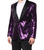 Dolce & Gabbana Purple SICILIA Sequin Embellish Coat Jacket