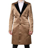 Dolce & Gabbana Brown Silk Single Breasted Trench Coat  Jacket