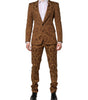 Dolce & Gabbana Brown Floral Jacquard SICILIA 2 Piece Suit