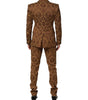 Dolce & Gabbana Brown Floral Jacquard SICILIA 2 Piece Suit