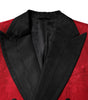 Dolce & Gabbana Red Floral Jacquard Double Breasted 2 Pc Suit
